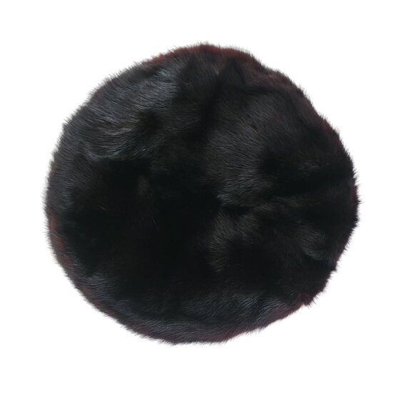 Vintage Black Genuine Mink Fur Hat - Picture 2 of 3